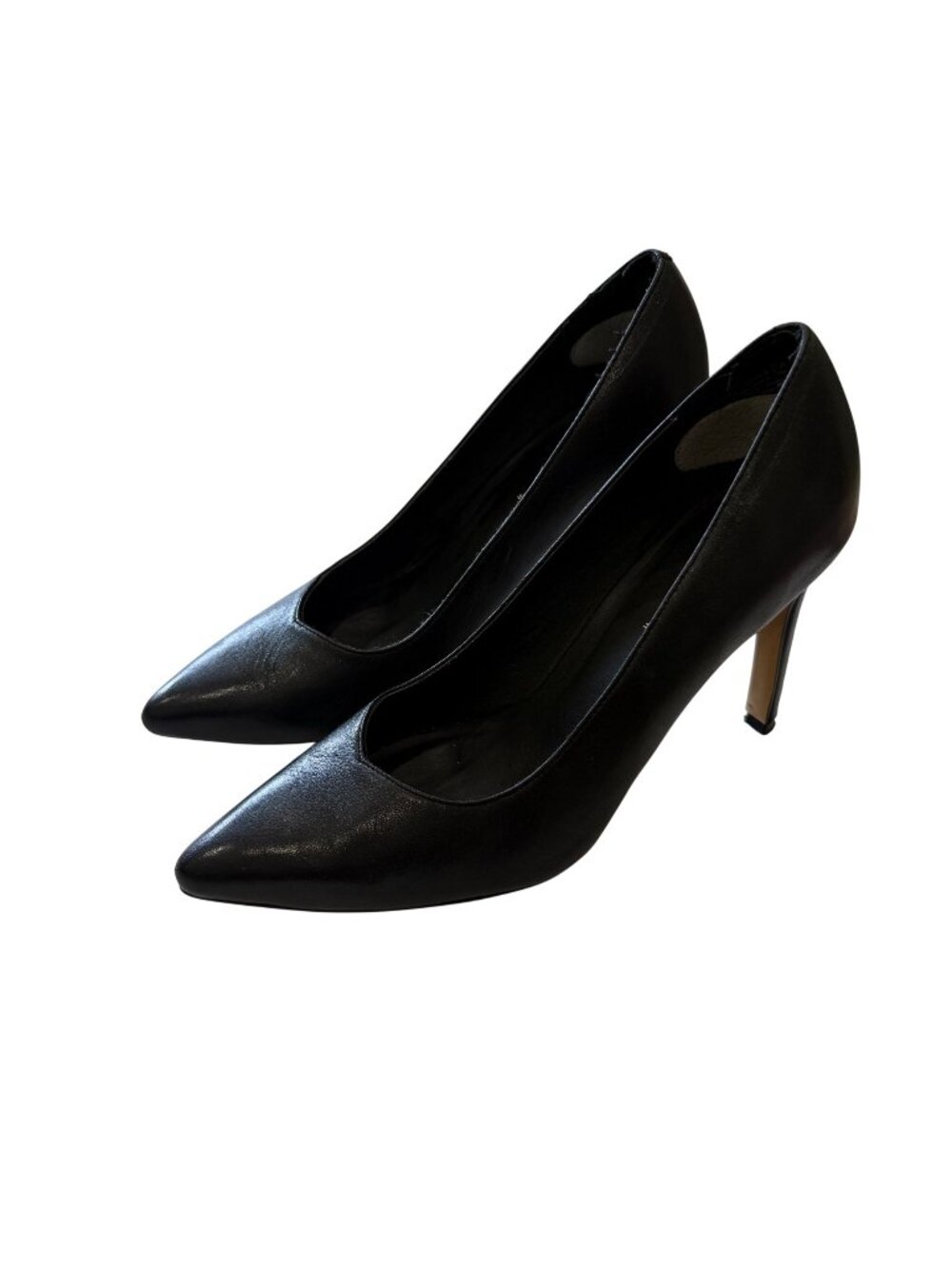 Leith Size 6.5 Black Leather Pointed Toe High Heel Pumps Classic Design